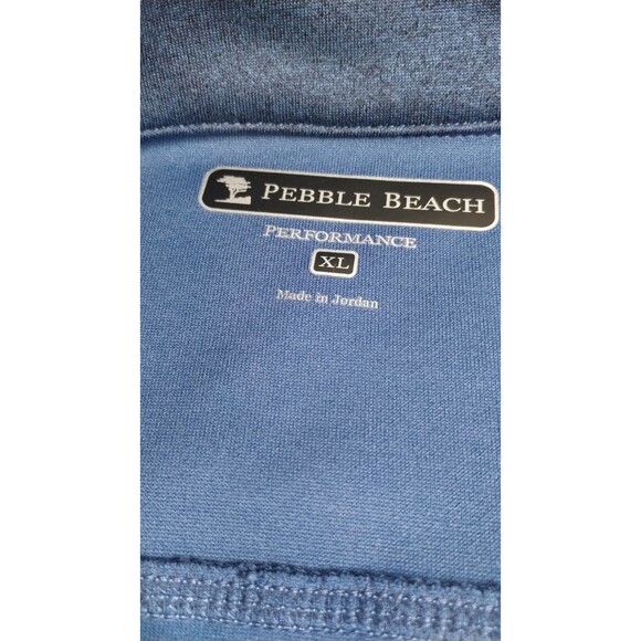 Pebble Beach Men’s LS 1/4 Zip Performance Pullover Blue Polyester XL - Picture 6 of 7